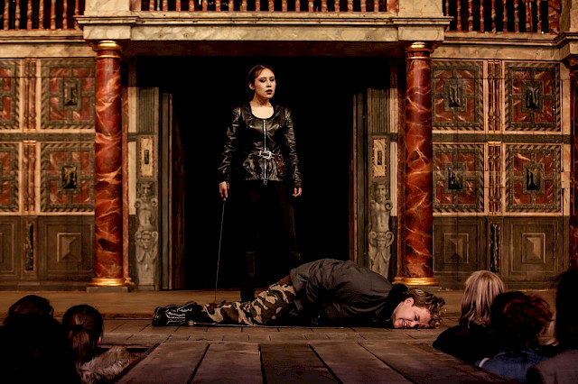Henry IV Part 1, "The Death of Hotspur", @Shakespeare's Globe Theatre, photo taken by Andrew H Williams (2025). Co-actor: Kexuan Qi.